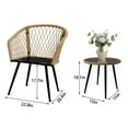 thumbnail image 3 of 3 Piece Outdoor Furniture Patio Bistro Set Balcony Furniture Durable String Conversation Sets Outdoor Patio Chairs Set for Porch Poolside Garden, 3 of 8