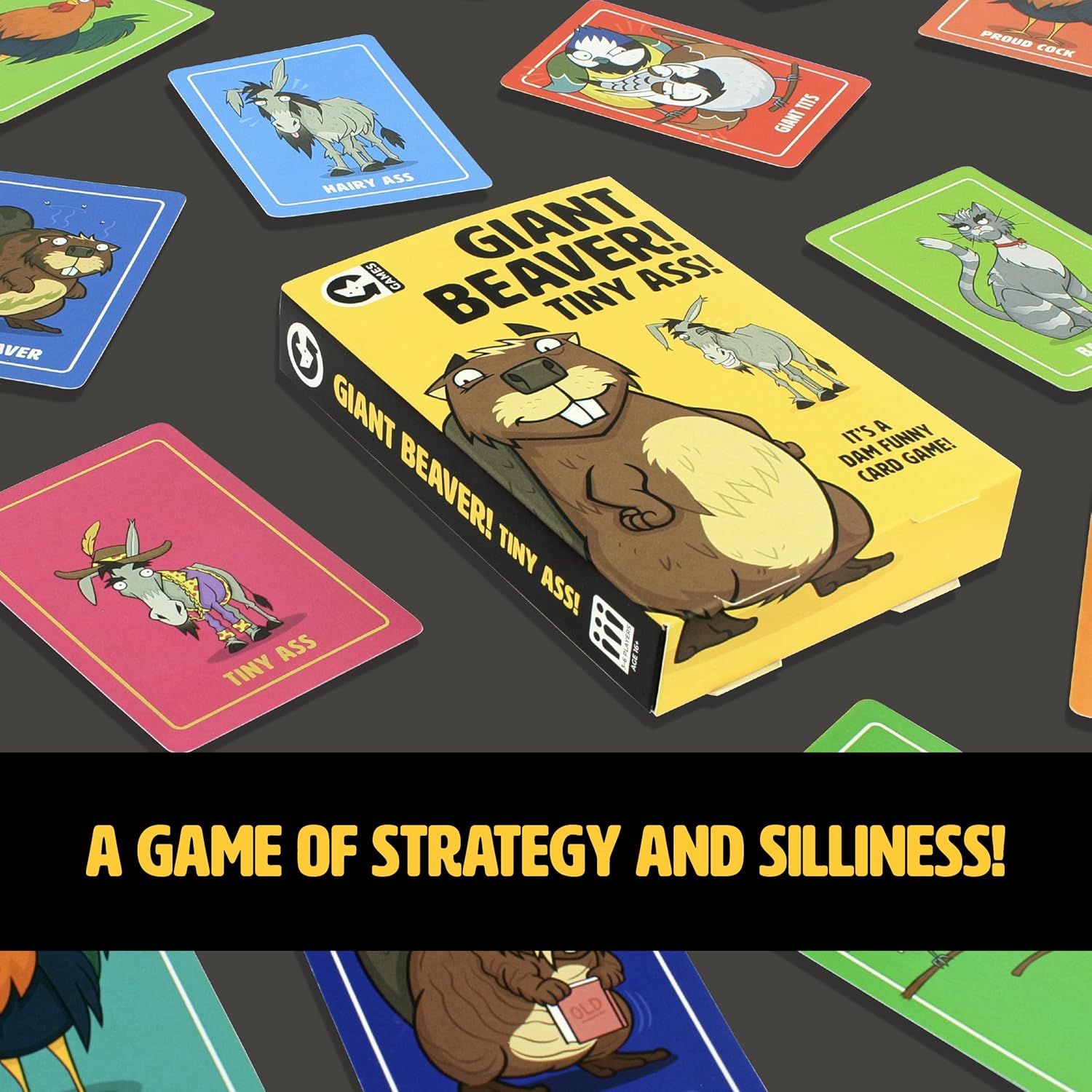 Ginger Fox Giant Beaver! Tiny ! Card Game - Hilarious Adult Animal Nature Game for Ages 16+