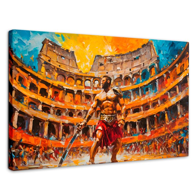 Cuadro Decorativo Canvas Revolution Combate Gladiador 90x60