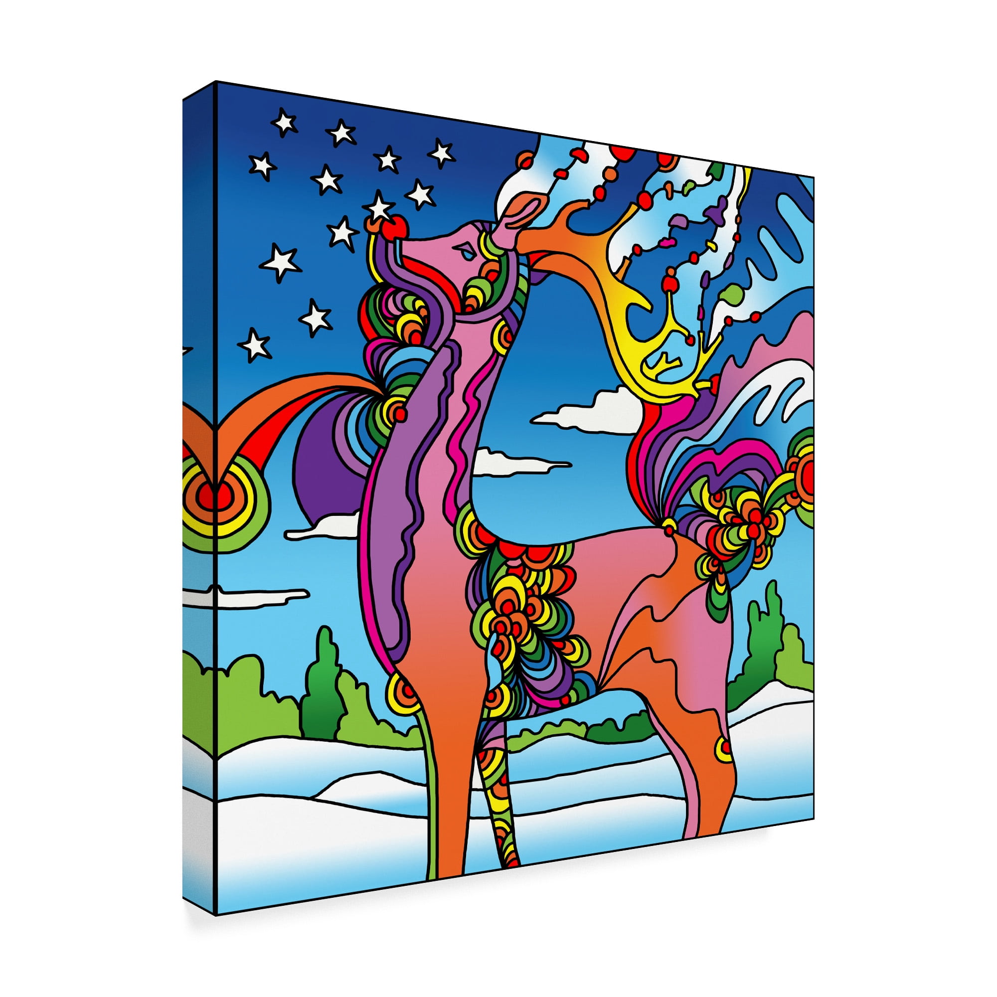 Trademark Fine Art 'Pop Art Reindeer' Canvas Art by Howie Green