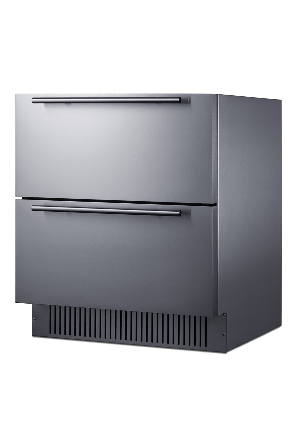 30" wide 2-drawer built-in undercounter all-refrigerator designed for indoor or outdoor use with panel-ready fully finished stainless steel drawer fronts, approved for residential and commercial use