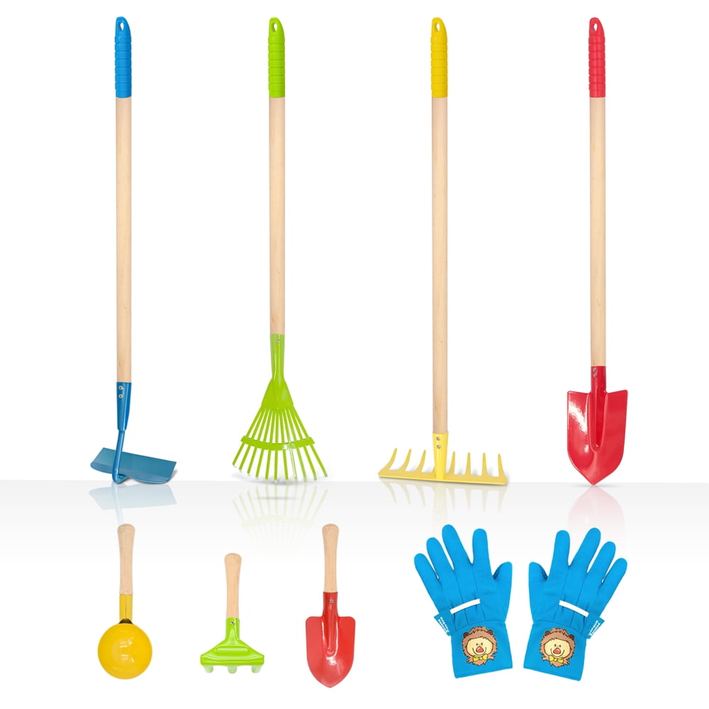 Hortem Kids Gardening Tools Set Include Long Rake, Shovel, Hoe and Small Garden Tools, Gifts for Girl Boy (Multicolor) Hortem Kids Gardening Tools Set Include Long Rake, Shovel, Hoe and Small Garden Tools, Gifts for Girl Boy (Multicolor)