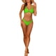 thumbnail image 2 of Conjuntos de bikini de 2 piezas para mujer, con nudo cruzado y tirantes ajustables, traje de baño de color verde fluorescente medio., 2 of 5