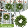 thumbnail image 2 of 24-Inch Pure Green Real Touch Norfolk Pine Wreath, Realistic Artificial Green Wreath for Front Door, Window, Wall, Porch, Indoor & Outdoor Christmas Decorations, Holiday Home & Seasonal Décor, 2 of 9