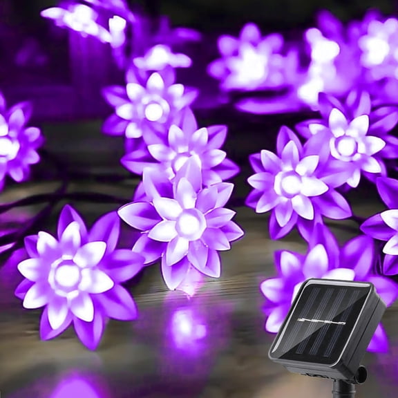 Solar Flower String Lights Outdoor Waterproof 50 LED