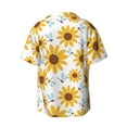 thumbnail image 5 of Uemuo Sunflowers Pattern Cotton Linen Short Sleeve Shirts,Casual Lightweight Button Down Shirts,Vacation Beach Summer Tops-Small, 5 of 7