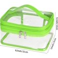 thumbnail image 3 of Double Layer Clear  Bag Makeup Bag,  Travel Toiletry Bag, Transparent PVC Pouch Organizer (Green), 3 of 6
