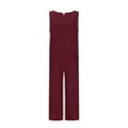 thumbnail image 4 of Cotton Linen Two Piece Sets for Women 2025 Wide Leg Two Piece Pants Set Casual Tank Tops Two Piece Outfits Summer Lounge Set, Limited Time Offer, 4 of 6