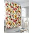 thumbnail image 3 of Red Yellow Shower Curtain, Poppy Watercolor Plant Flowers Pastoral Botanical Waterproof Shower Curtain Set with 12 Hooks Lightweight Washable Fabric Shower Curtains for Bathroom 72x84 Inches, 3 of 6