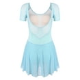 thumbnail image 5 of Kaerm Women Ballet Dance Skirted Leotard Dress Gymnastics Bodysuits Ballerina Training Outfit Light Blue XXL, 5 of 6