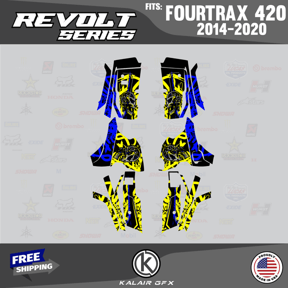Kalair GFX Graphics Kit for Honda Fourtrax 420 (2014-2020) Revolt Series