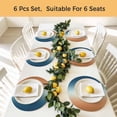 thumbnail image 5 of Burnt Orange Blue Ombre Round 13 Inch Placemats Set of 6, Abstract Modern Art Aesthetics HeatResistant Non Slip Place Mats for Dining Table, Wipeable Braided Kitchen Table Mats for Housewarming, 5 of 9