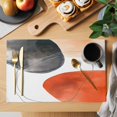thumbnail image 2 of Black Orange Art Placemats Set of 4 Geometric Modern Abstract Art Place Mats Indoor Wipeable Table Mats Washable Cloth Dining Table Placemats for Kitchen Holiday Party Home Decor 13x19 Inch, 2 of 9