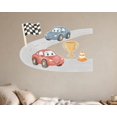 Race Cars Wall Decal 12 x 12 Inch - Red Blue Race Cars Track Vinyl ...