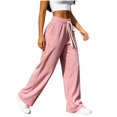 thumbnail image 5 of WIZUTIZ Women's High Waist Wide Leg Pants Elastic Waist Loose Fit Full Length Casual Trousers Slimming Soft Flowy Elegant Versatile Elegant, 5 of 6