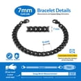 thumbnail image 3 of MedicEngraved Black Stainless Steel Custom Medical Alert Bracelet - 7mm Curb Link, 3 of 7