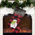 thumbnail image 5 of Walbest Christmas Stocking Large 18.7 inches Bag Container Tree Hanging Ornament Decor - Xmas Stocking Burlap with Large Plaid and Plush Faux Fur Cuff for Family Party Xmas Tree Decoration, 5 of 7
