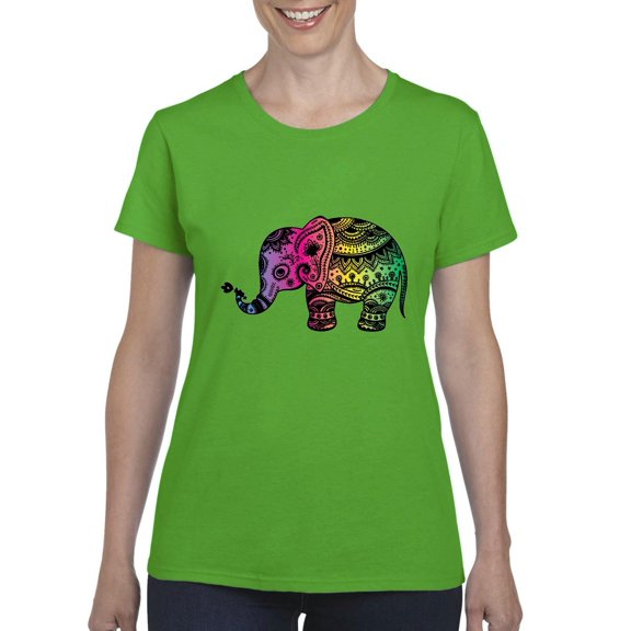 MmF - Women's T-Shirt Short Sleeve, up to Women Size 3XL - Elephant