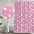 thumbnail image 6 of Valentine's Day Shower Curtain, Sweet Love Heart Lines Romantic Pink Washable Shower Curtains for Bathroom Bathtubs, Waterproof Quick-Dry Bath Curtain with Hooks & Grommets, Narrow 66"x72", 6 of 9