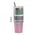 thumbnail image 3 of Taza de aislamiento de paja de 30 oz, termo de vacío para taza de coche con pintura de diamante (verde púrpura) Tmvgtek Para Estrenar, 3 of 9