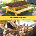 thumbnail image 6 of Dark Brown Wooden Table Cloths for 3 Foot Rectangle Tables, Vintage Western Country Wooden Board Patio Waterproof Elastic Fitted Tablecloths, Washable Rectangular Table Cover for Camping, 6 of 8