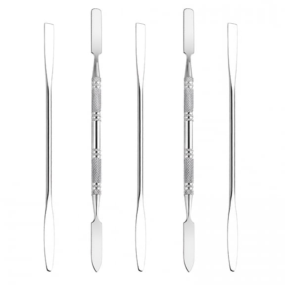 ACDANC 5Pcs Makeup Spatula Tool Metal Set Professional Beauty Stainless Steel Cosmetics Mixer Long Metal Spatula Depotting Mixing Tool
