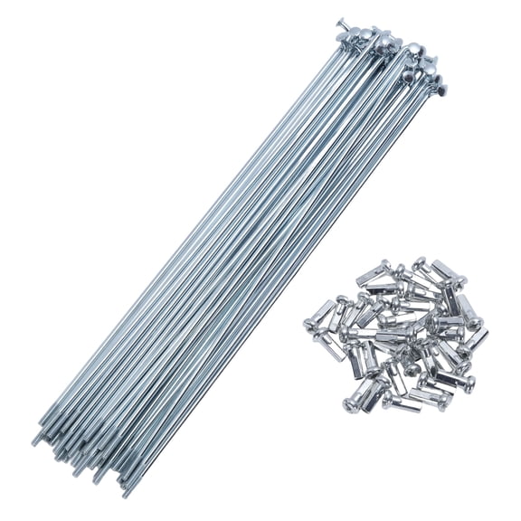 Unique Bargains 36 Set 14G Bicycle Spoke 167 mm Bicycle Steel Spoke No.45 Steel Galvanized Silver Tone