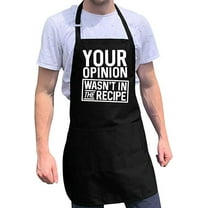 ApronMen, Funny Aprons For Men - Your Opinion - 100% Cotton with Pockets - Black
