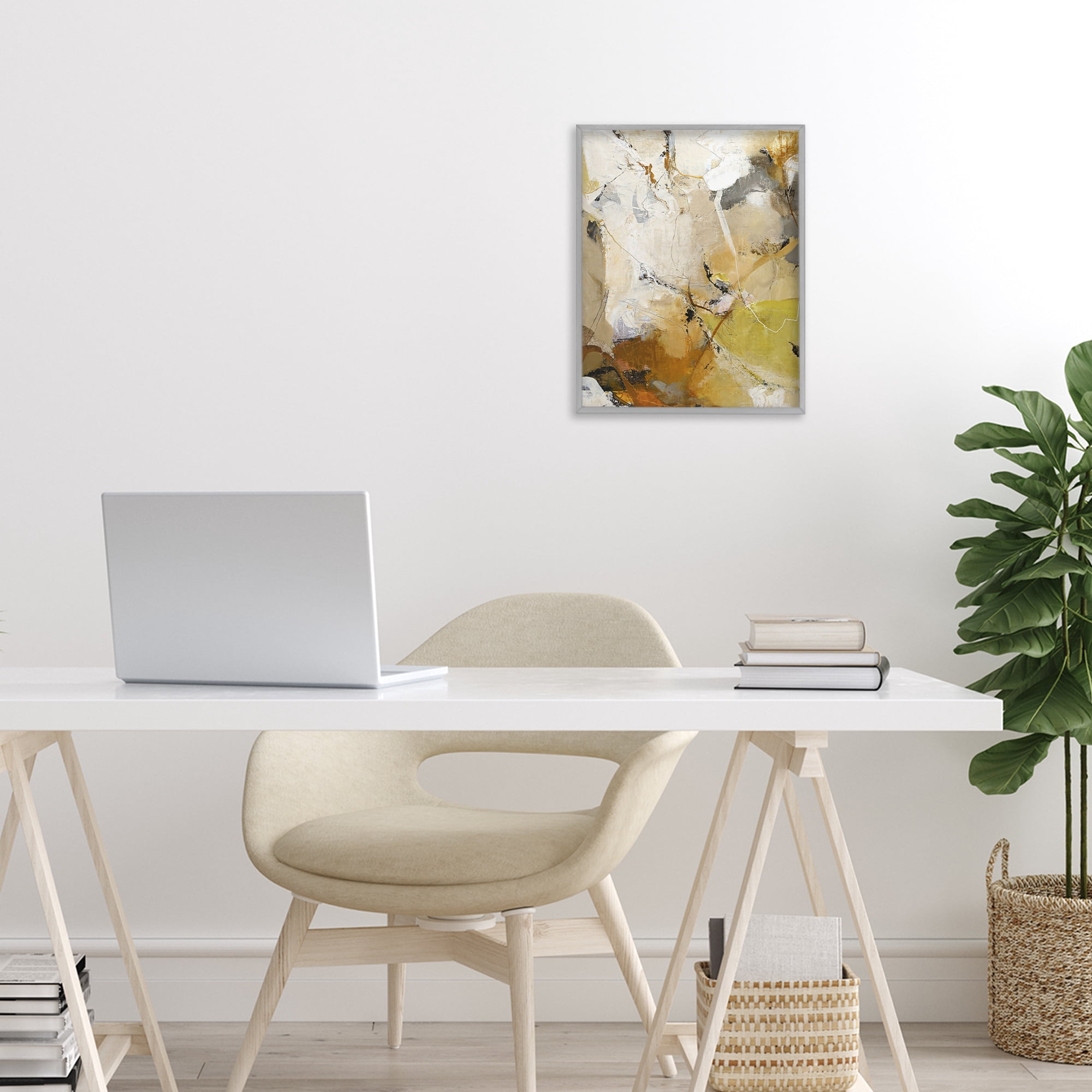 Stupell Industries Warm Earth Tones In Motion Gray Framed Giclee Art, design by Design Fabrikken