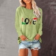 thumbnail image 2 of Holiday Time T-Shirts Femmes Drôle Xmas Graphique Col Rond Chandails en Molleton Léger Chandail Tops Tunique Décontractée Manches Longues Blouse 02-Rose TTTG, 2 of 5