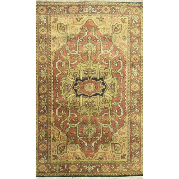 Traditional Heriz Serapi Handmade Fine Wool Area Rug | TRD753810