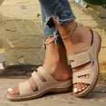 thumbnail image 3 of Orthopedic Sandals for Women with Arch Support Casual Summer Slip on Platform Slides Lightweight Cushioned Low Wedge Walking Shoes White Size 9.5, 3 of 7