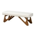 thumbnail image 2 of Baxton Studio Rika Japandi Cream Boucle Fabric and Walnut Brown Finished Wood Bench, 2 of 6