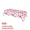 thumbnail image 3 of Yhmxh Valentine's Day Tablecloth Rectangle Red Love Heart Table Cloth, Waterproof & Disposable Plastic Table Covers for Valentine's Day Party Supplies Picnic Dinner Decor,108 x 54 Inch, 3 of 4