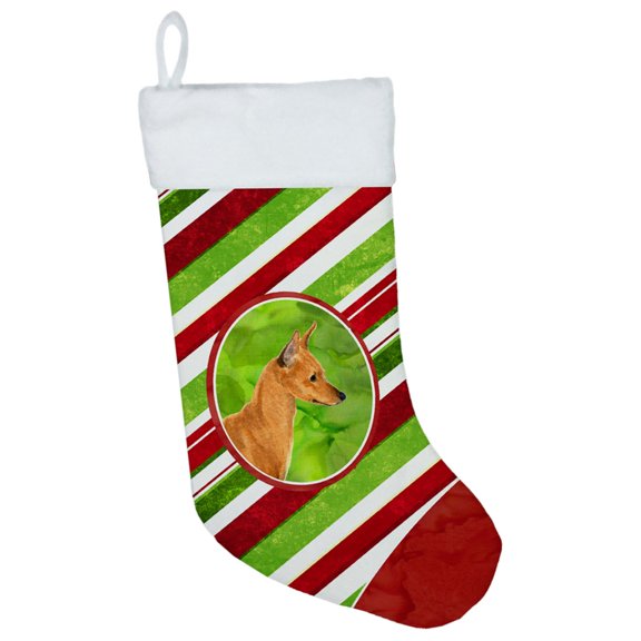 Carolines Treasures SS4535-CS Min Pin Winter Snowflakes Christmas Stocking SS4535 Large multicolor