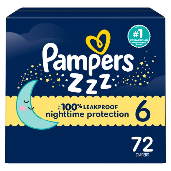 ZZZ Overnight Diapers, Size 6 (35+ lbs), Nighttime Protection Disposable Baby Diaper
