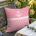 thumbnail image 6 of Throw Pillow Covers, Anchor Morocco 26x26 Pillow Covers for Couch/Sofa/Bed, Modern Nautical Pink Boho Stripes Decorative Square Linen Cushion Pillowcase for Home Decor, 6 of 9