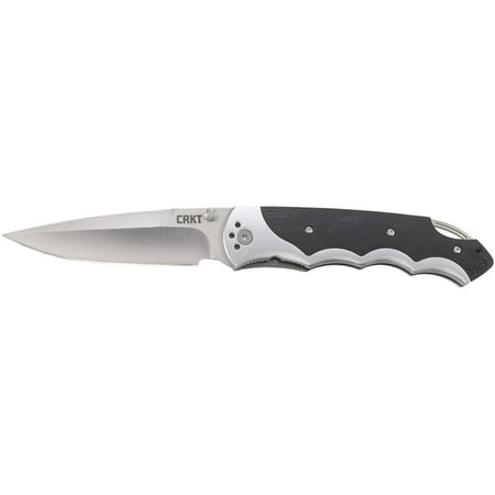CRKT Fire Spark EDC Folding Pocket Knife: Assisted Opening Everyday Carry, Satin Blade, Thumb Stud, Locking Liner, Aluminum and G10 Handle, 4-Position Pocket Clip 1050