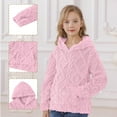 thumbnail image 4 of VKOYWKM Girls Fuzzy Fleece Pullover Warm Winter Hoodies Sweatshirt Casual Long Sleeve Loose Kids Sherpa Hoodie with Pocket, 4 of 7