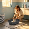 thumbnail image 5 of Laundry Basin with Built-in Washboard,Thickened Plastic Tub with Soap Slot for Student Dorms,13.4x10.2x3.9 in Stackable Design, 5 of 5