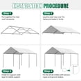 thumbnail image 3 of Dateyes 10x15 FT Carport, Heavy Duty Carport Canopy with Adjustable Height, Outdoor Carport Shelter with Reinforced Frame, Portable Garage for Cars, Boats and Trucks, White, 3 of 9