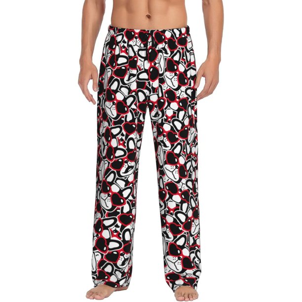 Fotbe French Bulldog1 Pantalones de Pijama para Hombre, Pantalones de Dormir, Pantalones de Casa con Cintura Ajustable y Bolsillos-Large