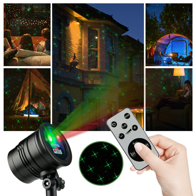 YMING Outdoor Laser Light, Christmas Projector Lights, Laser Star Light with Remote Control, Indoor Outdoor Holiday Decoration, Christmas Gift, Wedding 