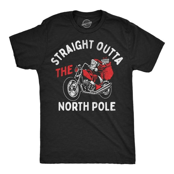 Mens Funny T Shirts Straight Outta The North Pole Sarcastic Santa Graphic Novelty Christmas Tee For Men Graphic Tees