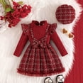 thumbnail image 4 of Mnyotv Long Sleeve Dress for Girls with Beret Hats Christmas Sweater Dresses Two Piece Set Toddler Winter Outfits Size 2-3Y, 4 of 5