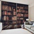 thumbnail image 2 of KAIYANG Cortinas opacas, cortinas con estampado de estanterías en 3D para la decoración del dormitorio y la sala de estar, 2 of 5