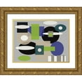 thumbnail image 1 of Auda, Christine 24x19 Gold Ornate Wood Framed with Double Matting Museum Art Print Titled - Geometric Vitality, 1 of 4