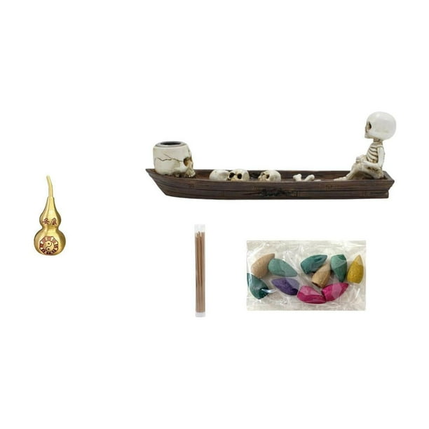 Estatua De Barco Con Forma De Calavera De Calabaza, Quemador De Incienso Feng Shui, Adorno Multifuncional Para Mesa, Ideal Para Festivales Y Decoración De Halloween.