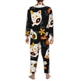 thumbnail image 5 of Bingfone Men'S Pajama Set 2 Piece Loungewear Pjs, Long Sleeve With Pajama Pants-Cat Skulls And Flowers, 5 of 9