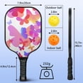 thumbnail image 4 of Pickleball Paddles Set Of 2, Fiberglass Surface, Butterfly, Spring Print, 4 Balls & Bag, 4 of 5